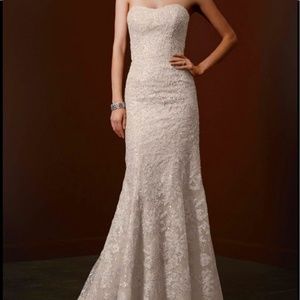 Champagne Mermaid/Trumpet Beaded Gown